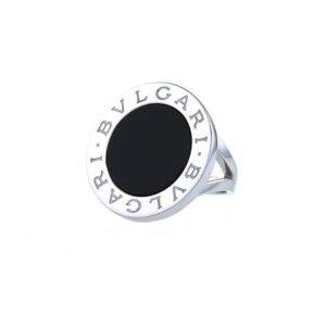 Anello Bulgari-Bulgari oro bianco e onice nero