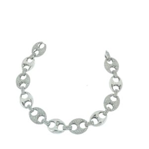 Bracciale maglia marinara oro e brillanti