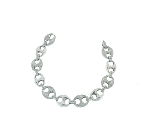 Bracciale maglia marinara oro e brillanti