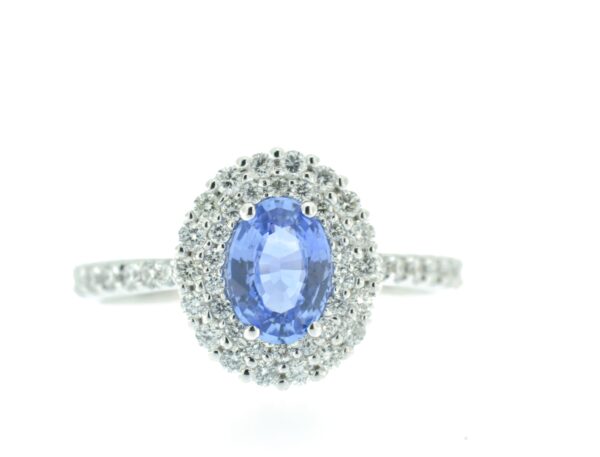 Anello Zaffiro ovale e brillanti