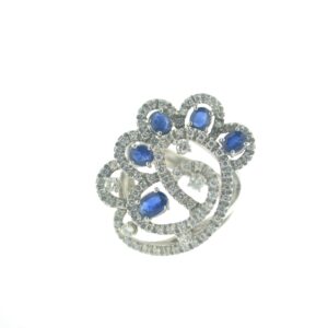 Anello astrale zaffiri e diamanti