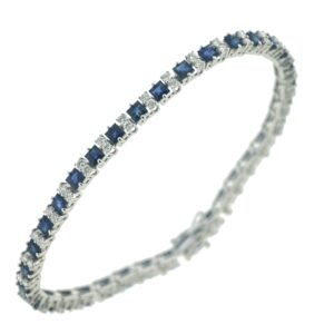 Bracciale zaffiri carrè e diamanti