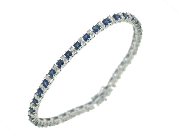 Bracciale zaffiri carrè e diamanti
