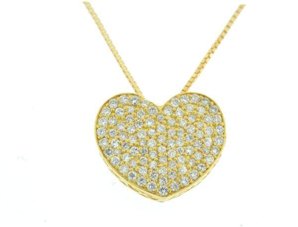 Collana cuore piccolo con diamanti - immagine 2