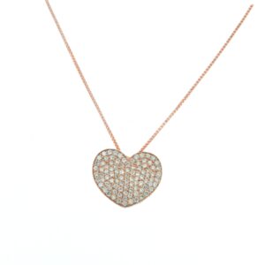 Collana cuore grande pavè di diamanti