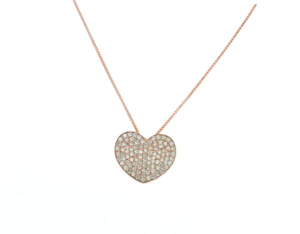 Collana cuore grande pavè di diamanti
