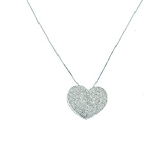 Collana cuore piccolo e diamanti