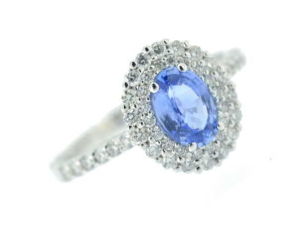 Anello Zaffiro ovale e brillanti - immagine 2