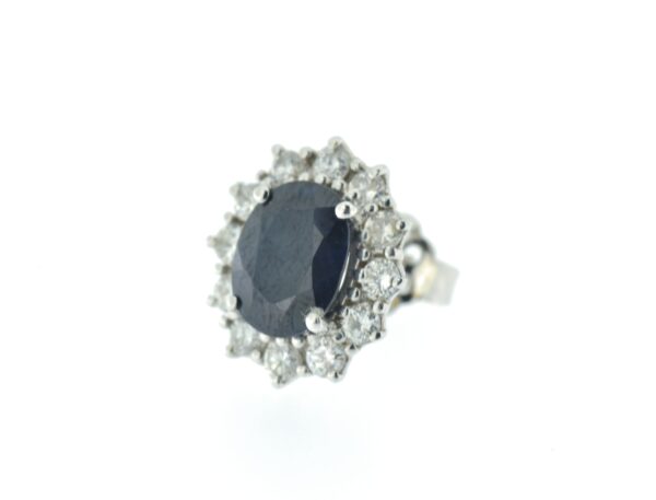 Orecchini fiore zaffiri e diamanti - immagine 2