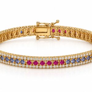 Bracciale raimbow zaffiri e diamanti