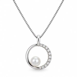 Collana perla e diamanti