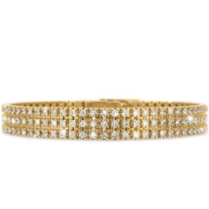 Bracciale 3 fili di diamanti oro giallo