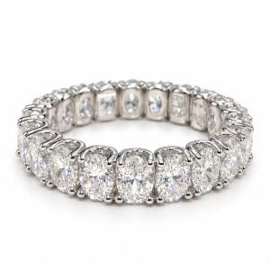Anello eternity diamanti ovali lab Grown 3,08 ct